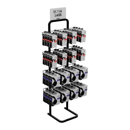 Marv-O-Lus Mfg Marvolus 16-Hook Single Sided Marvelous Merchandiser Floor Display, Unassembled MM15SS-4MM4HT